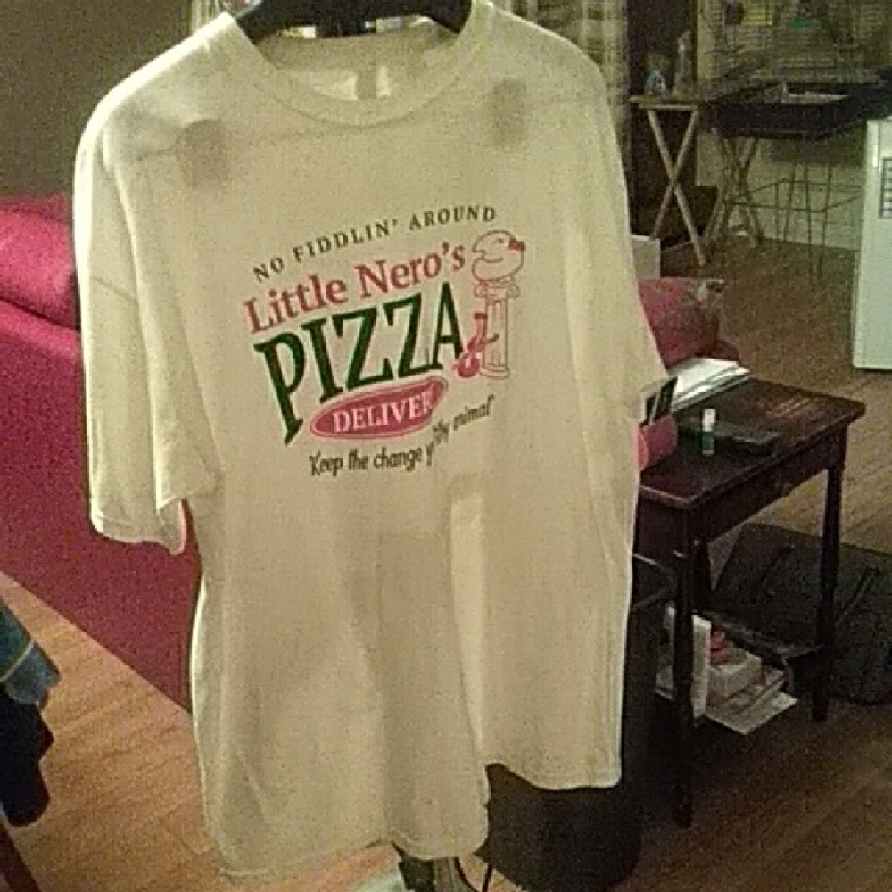 Little Nero's Pizza White Mens T-Shirt 3X